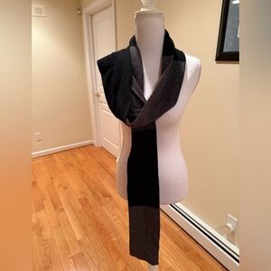Armani Exchange Elegant Black and Metallic Knit Scarf,